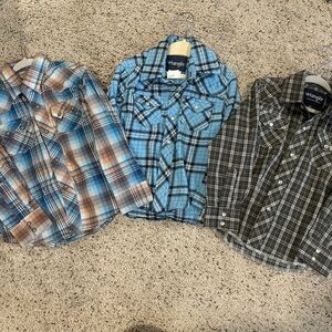 Wrangler Boys XS Western Button Ups